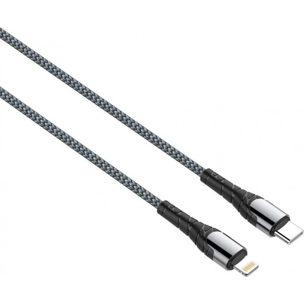 LDNIO καλώδιο Lightning σε USB-C LC111, 30W PD, 1m, γκρι