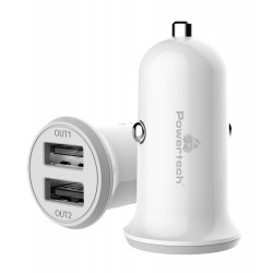 POWERTECH Φορτιστής Αυτοκινήτου PT-714, 2x USB, 3.4A, λευκό