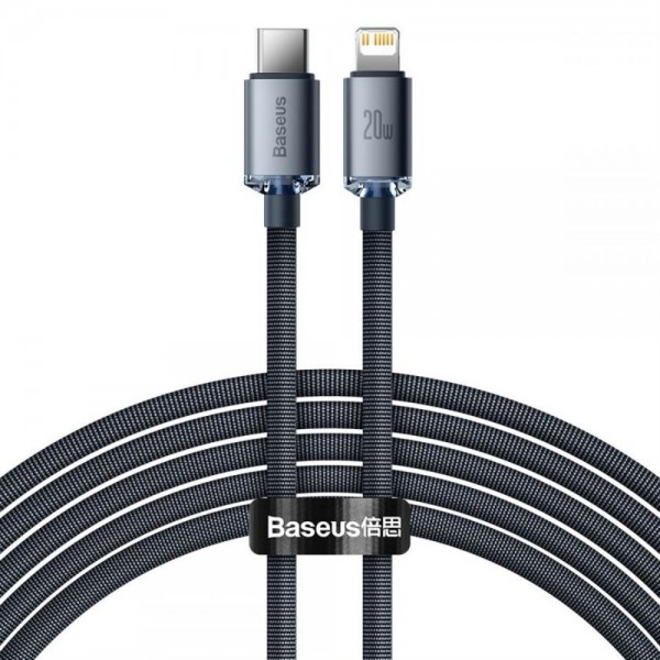 Baseus Crystal Shine cable USB-C to Lightning, 20W, PD, 2m Black (CAJY000301) (BASCAJY000301) Baseus Crystal Shine cable USB-C to Lightning, 20W, PD, 2m Black (CAJY000301) (BASCAJY000301)