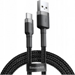Baseus Braided USB 2.0 Cable USB-C male - USB-A male Μαύρο 1m (CATKLF-BG1)