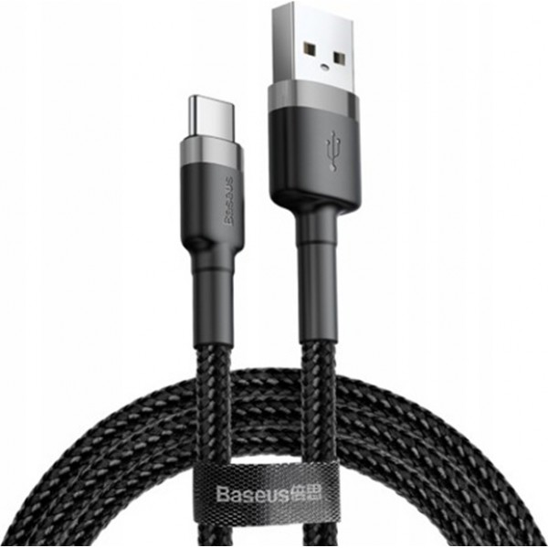 Baseus Braided USB 2.0 Cable USB-C male - USB-A male Μαύρο 1m (CATKLF-BG1) Baseus Braided USB 2.0 Cable USB-C male - USB-A male Μαύρο 1m (CATKLF-BG1)