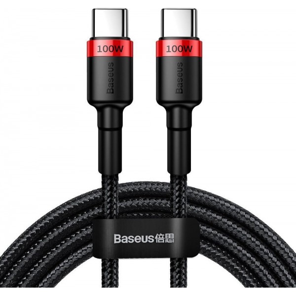 Baseus Cafule Braided USB 2.0 Cable USB-C male - USB-C male Κόκκινο 2m, CATKLF-AL91
