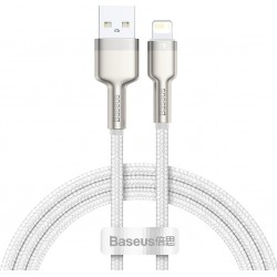 Baseus - Data Cable Cafule Series Metal (CALJK-A02) - USB to Lightning, 2.4A, 480Mbps, 1m - White