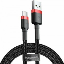 Baseus - Data Cable Cafule (CATKLF-C91) - USB to Type-C, 2A, 2m - Red Black