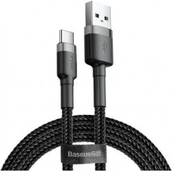 Baseus Cafule Braided USB 2.0 Cable USB-C male - USB-A male Μαύρο 2m, CATKLF-CG1