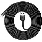 Baseus Cafule Braided USB 2.0 Cable USB-C male - USB-A male Μαύρο 3m (CATKLF-UG1)
