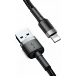 Καλώδιο Baseus CALKLF-CG1 Cafule Lightning Cable 1.5A Quick Charge (2m) Black/Grey