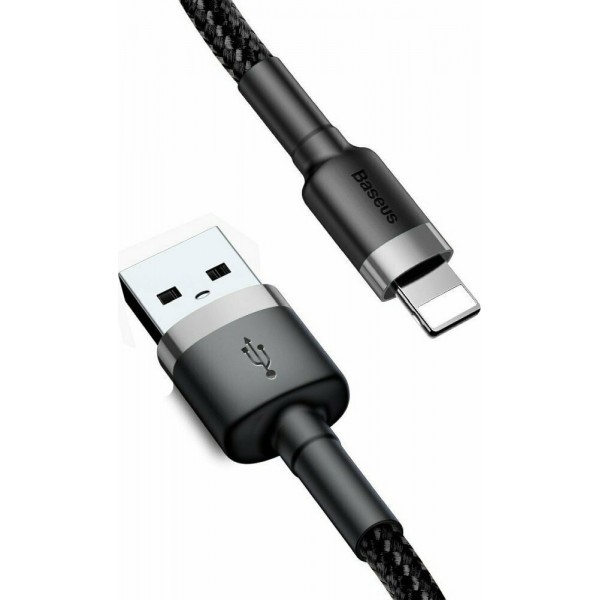 Καλώδιο Baseus CALKLF-CG1 Cafule Lightning Cable 1.5A Quick Charge (2m) Black/Grey