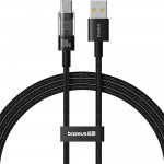 Baseus - Data Cable Gem (P10373002111-01) - USB to Type-C, Super Fast Charging 100W, 2m - Cluster Black Baseus - Data Cable Gem (P10373002111-01) - USB to Type-C, Super Fast Charging 100W, 2m - Cluster Black