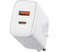 Baseus Φορτιστής Χωρίς Καλώδιο με Θύρα USB-A και Θύρα USB-C 20W Power Delivery / Quick Charge 3.0 Λευκός (CCXJ-B02)