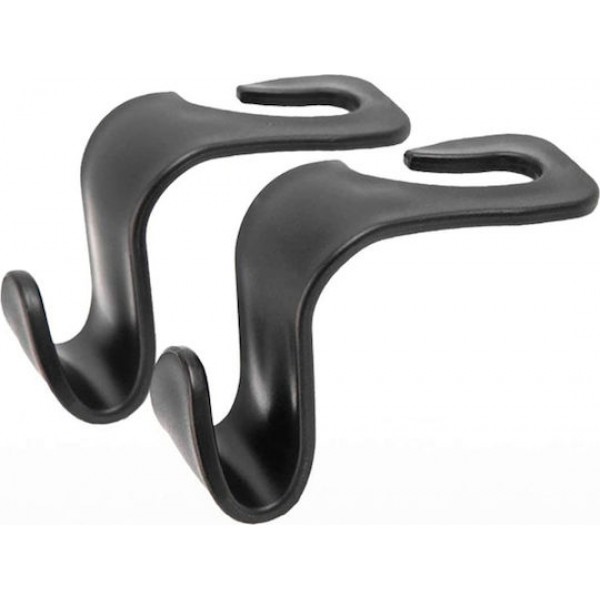 Κρεμάστρα αυτοκινήτου CAR-0007 για το προσκέφαλο, μαύρη, 2τμχ Κρεμάστρα αυτοκινήτου CAR-0007 για το προσκέφαλο, μαύρη, 2τμχ