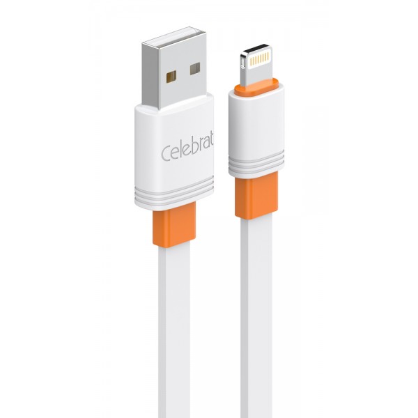 CELEBRAT Καλώδιο Lightning σε USB CB-33L Flat 2.4A 1m Λευκό