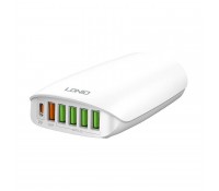 LDNIO Σταθμός Φόρτισης A6573C USB-C/5x USB 65W PD/QC Λευκός
