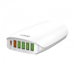 LDNIO Σταθμός Φόρτισης A6573C USB-C/5x USB 65W PD/QC Λευκός