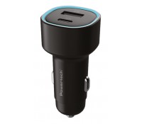 POWERTECH φορτιστής αυτοκινήτου PT-1539, USB & USB-C, 85W, μαύρος