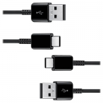 Samsung USB-A σε USB-C Καλώδιο 1.5m (2 Τεμάχια) Μαύρο EP-DG930MBEGWW
