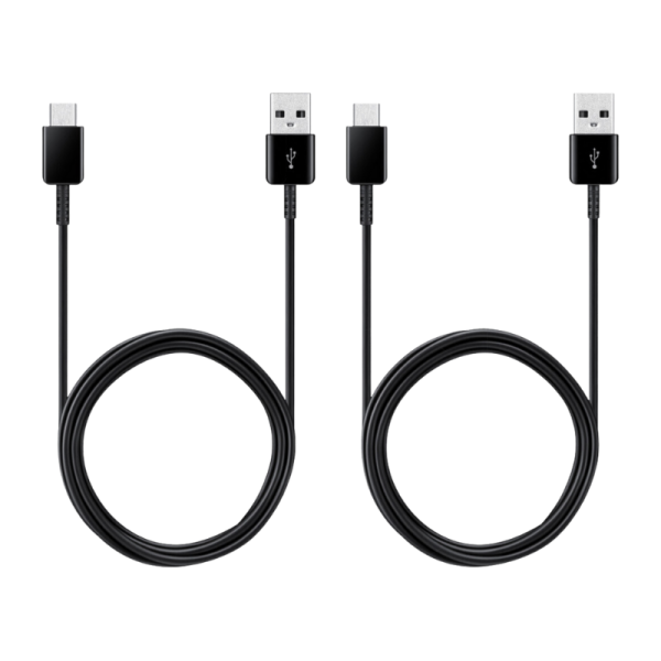 Samsung USB-A σε USB-C Καλώδιο 1.5m (2 Τεμάχια) Μαύρο EP-DG930MBEGWW