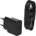 Samsung - Original Wall Charger T2510 (EP-T2510XWEGEU) - Type-C 25W, Super Fast Charging with Cable USB-C - Black (Blister Packing)