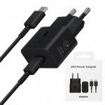 Samsung - Original Wall Charger T2510 (EP-T2510XWEGEU) - Type-C 25W, Super Fast Charging with Cable USB-C - Black (Blister Packing)