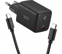 Spigen Φορτιστής EE451EU-GAN με Θύρα USB-C και Καλώδιο USB-C - USB-C 45W Power Delivery Μαύρος