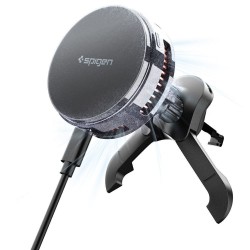 Spigen Βάση Κινητού Αυτοκινήτου με Μαγνήτη και Φόρτιση MagSafe Μαύρη, EV25MFAQ ESSENTIAL PELTIER 25W QI2.2
