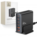 Tech-Protect Βάση Φόρτισης GaN με 2 Θύρες USB-A και 4 Θύρες USB-C 80W Power Delivery / Quick Charge 3.0 σε Μαύρο χρώμα (PD80W/QC3.0)