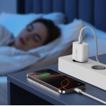 Tech-Protect Φορτιστής Με Καλώδιο, με 1 Θύρα Type C και 1 Καλώδιο Type C 20W Power Delivery Λευκός, NC20W