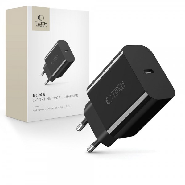 Tech-Protect NC20W Φορτιστής Τοίχου USB-C PD 20W Μαύρος