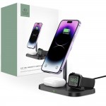 TECH-PROTECT A22 3in1 15W Magnetic stand & Wireless Charger Ασύρματος MagSafe Φορτιστής, Μαύρος, only for Apple Series