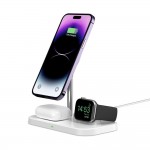 TECH-PROTECT A22 3in1 15W Magnetic stand & Wireless Charger Ασύρματος Φορτιστής, λευκός, only for Apple Series