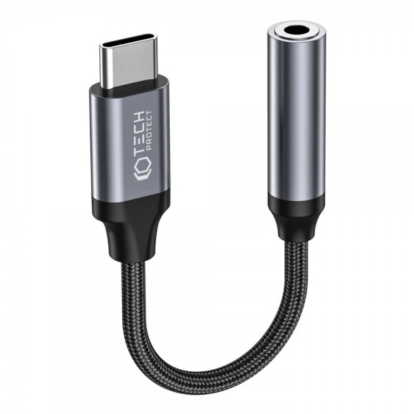 Tech-Protect Μετατροπέας USB-C male σε 3.5mm female, Μαύρο