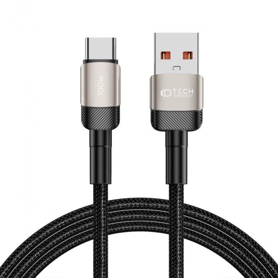 Tech-Protect Ultraboost Evo Titanium USB-C Cable 100W/5A, 2m, Titanium