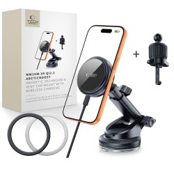 Tech-Protect V9 Arcticboost Βάση Κινητού Αυτοκινήτου με Μαγνήτη και Ασύρματη Φόρτιση MagSafe Μαύρη