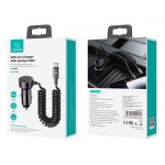 USAMS US-CC167 Φορτιστής Αυτοκινήτου 60W με Καλώδιο USB-C και Φωτισμό LED