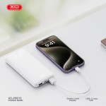 XO PB312 Power Bank 10000mAh με 2 Θύρες USB-A και Θύρα USB-C Λευκό