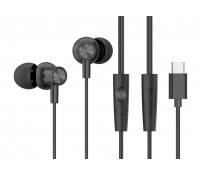 CELEBRAT earphones με μικρόφωνο G38, USB-C σύνδεση, 10mm, 1.2m, μαύρα