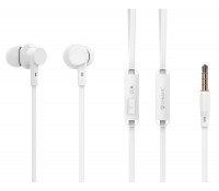 CELEBRAT earphones με μικρόφωνο G19, 3.5mm, 1.2m, λευκά