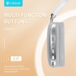 CELEBRAT headphones A35, ασύρματα & ενσύρματα, micro SD, 40mm, 200mAh, λευκά CELEBRAT headphones A35, ασύρματα & ενσύρματα, micro SD, 40mm, 200mAh, λευκά