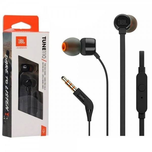 JBL T110 In-ear Handsfree με Βύσμα 3.5mm Μαύρο (T110BLK) (JBLT110BLK)