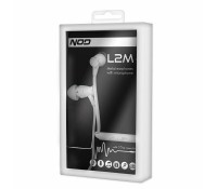 NOD L2M WHITE Mεταλλικά ακουστικά με μικρόφωνο, σε Λευκό χρώμα και σύνδεση 3,5mm