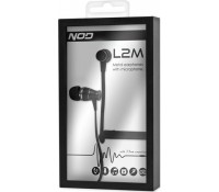 NOD L2M BLACK Mεταλλικά ακουστικά με μικρόφωνο, σε μαύρο χρώμα και σύνδεση 3,5mm