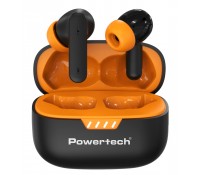 POWERTECH earphones με θήκη φόρτισης PT-1431, True Wireless, 40/400mAh, ANC & ENC, μαύρα
