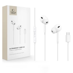 Tech-Protect UltraBoost Type-C Earphone Core G3 – Ενσύρματα Ακουστικά USB-C, Λευκά