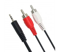 Καλώδιο 2 x RCA Male / Jack 3,5mm Male - 1.5m, Powertech