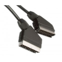 Καλώδιο Scart 21pin σε Scart 21pin, 3 μετρά - ΜΑΥΡΟ, Power Tech