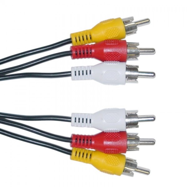 Καλώδιο 3 x RCA Male / 3 x RCA Male (red, white, yellow) - 1.5m, Powertech