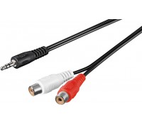 GOOBAY καλώδιο 3.5mm αρσενικό σε 2x θηλυκό RCA 50116, 1.5m, μαύρο