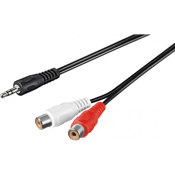 GOOBAY καλώδιο 3.5mm αρσενικό σε 2x θηλυκό RCA 50116, 1.5m, μαύρο