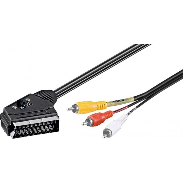 GOOBAY καλώδιο SCART 21-pin σε 3x RCA 50364, 2m, μαύρο GOOBAY καλώδιο SCART 21-pin σε 3x RCA 50364, 2m, μαύρο