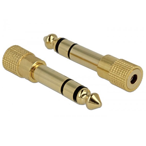 DELOCK Αντάπτορας Stereo από 6.3mm σε jack 3.5mm, Metal, Gold